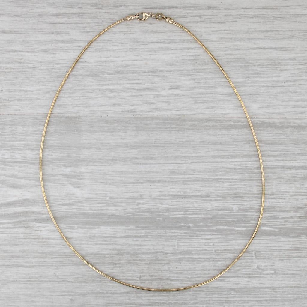 16" Tube Chain Collar Necklace 14k Yellow Gold 1.1mm