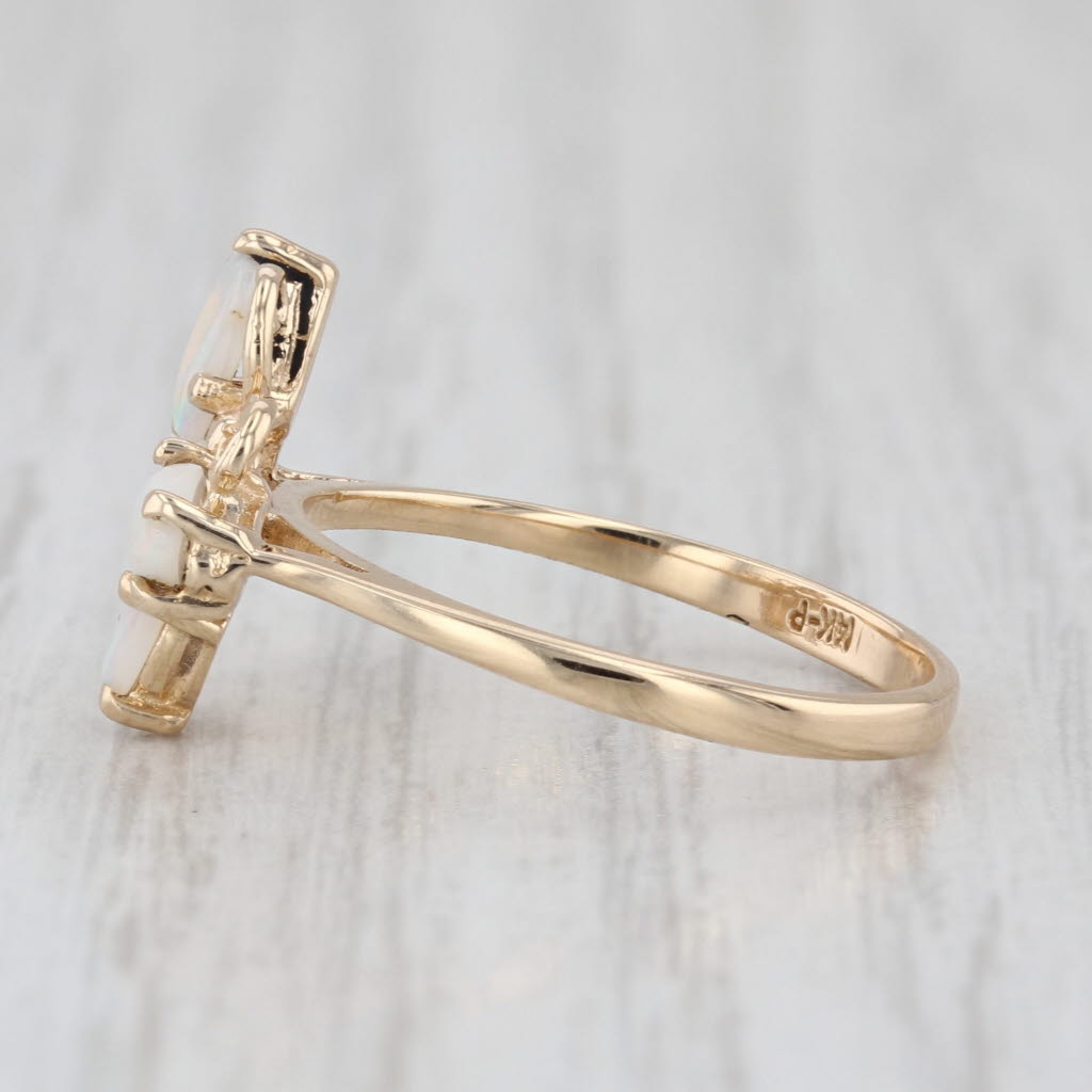 Opal Cabochon Butterfly Ring 14k Yellow Gold Size 6