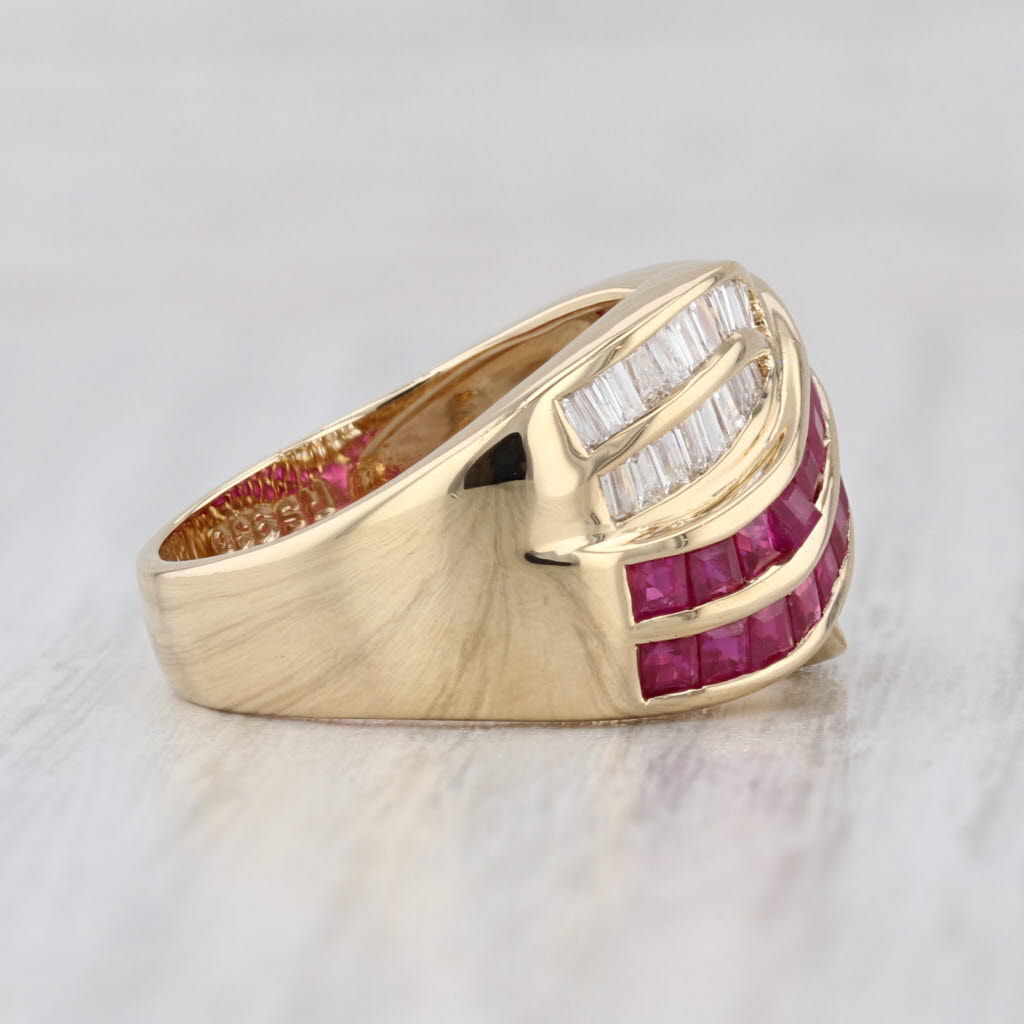 Le Vian 2.63ctw Ruby Diamond Crossover Ring 18k Yellow Gold Size 6.75