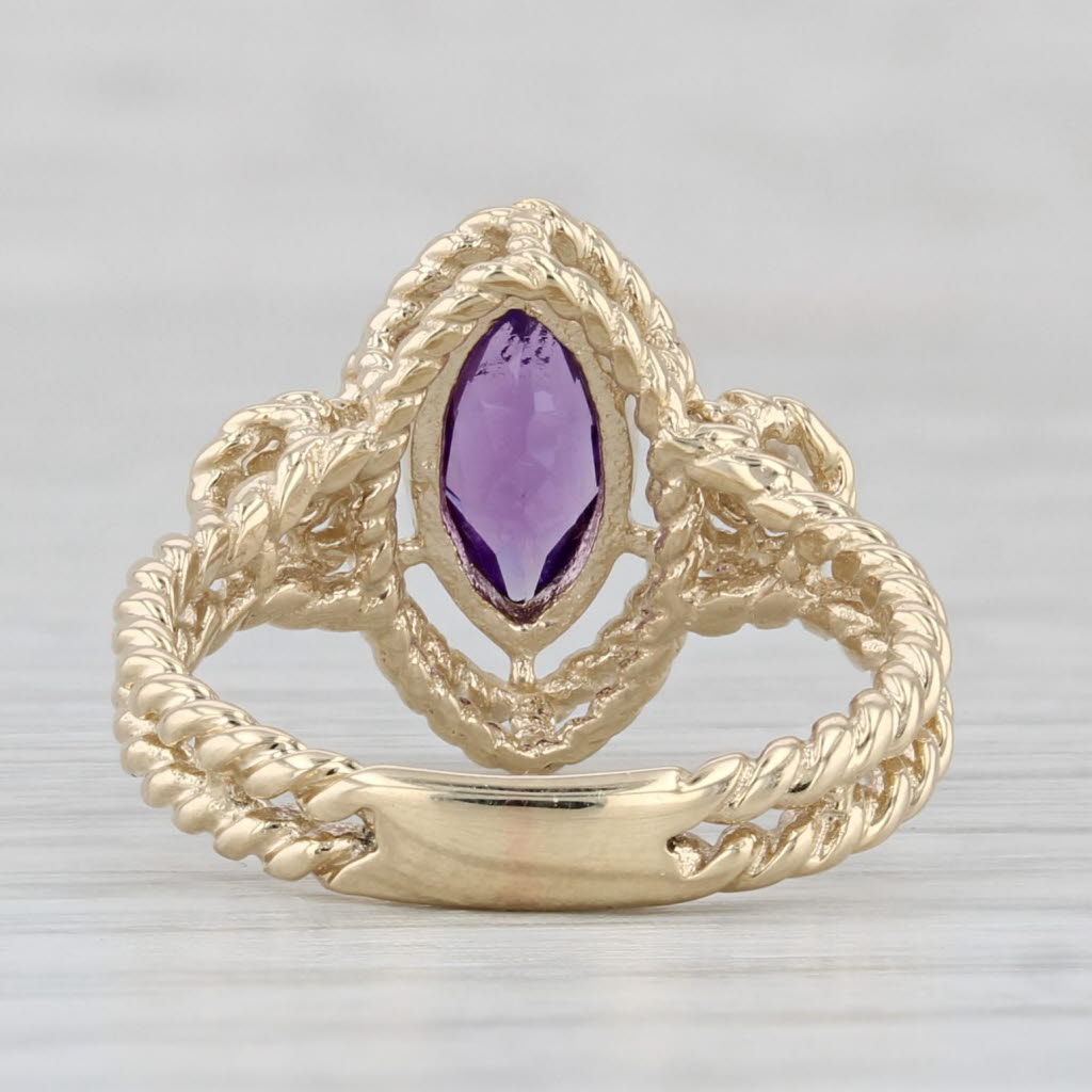 Light Gray 0.67ctw Marquise Amethyst Diamond Ring 10k Yellow Gold Size 5