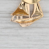 Gray Sailboat Lapel Pin 14k Yellow Gold Tie Tac
