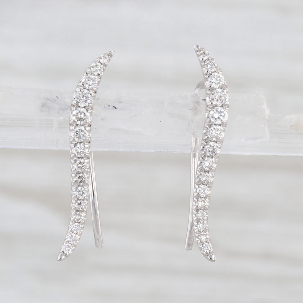 Gabriel & Co 0.26ctw Diamond Journey Drop Earrings 14k White Gold Hook Posts