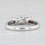 Light Gray 0.87ctw Round 3-Stone Engagement Ring 14k White Gold Size 7