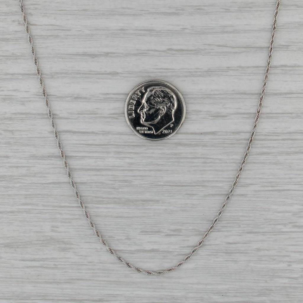 18" Rope Chain Necklace 1.2mm 14k White Gold
