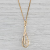 Cultured Pearl Teardrop Pendant Necklace 14k Yellow Gold 17.75" Curb Chain