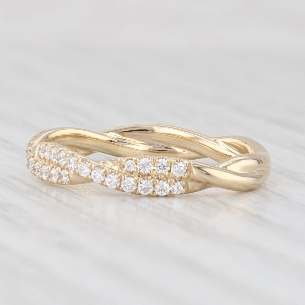 Light Gray New 0.33ctw Diamond Wedding Band 14k Yellow Gold Stackable Anniversary Ring 6.5