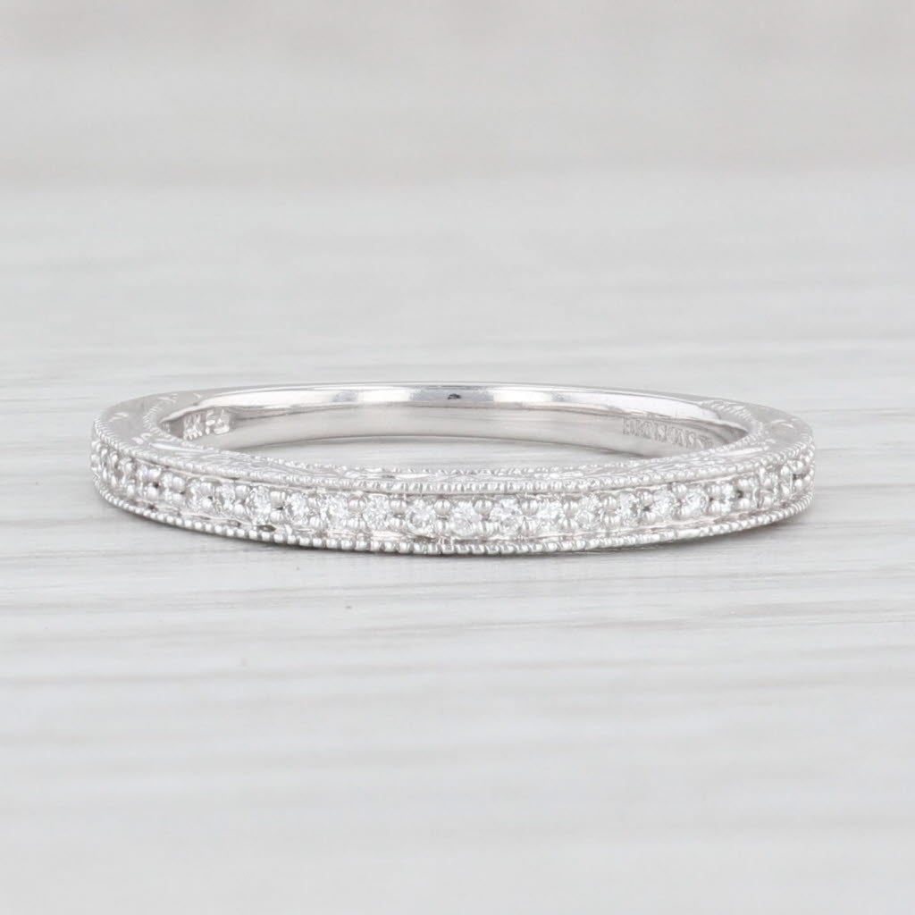 Light Gray New Frederick Goldman Diamond Wedding Band 14k White Gold Sz 6.5 Stackable Ring