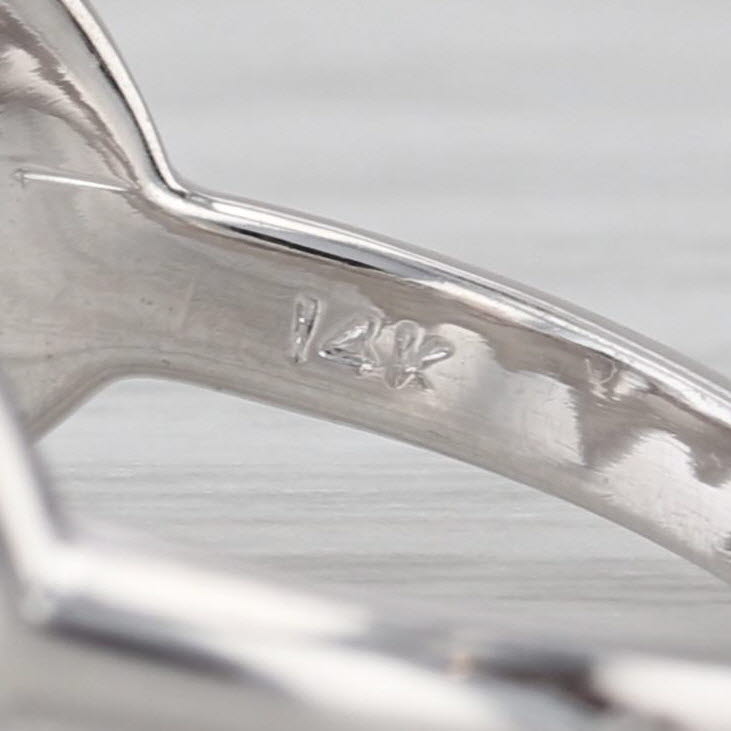 Custom 0.65ct Diamond Bat Ring 14k White Gold Resin Size 7.5 GIA Kay Reports