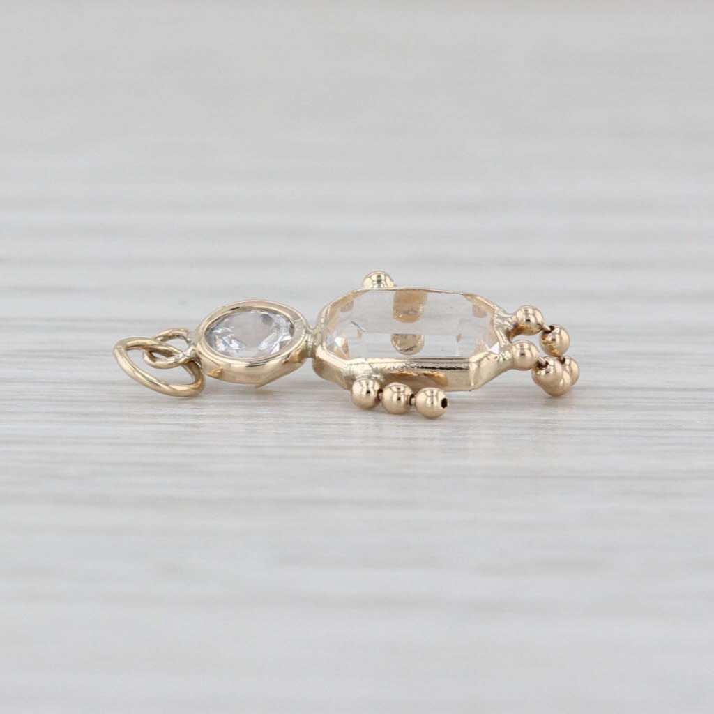 1.32ctw Cubic Zirconia Birthstone Doll Charm 14k Yellow Gold Boy Girl Pendant