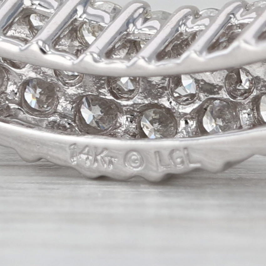 1.75ctw Diamond V Necklace Herringbone Chain 14k White Gold 17"