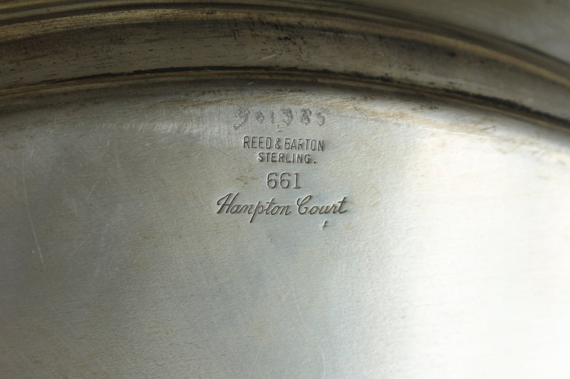 Dark Olive Green Reed & Barton Hampton Court Large Sterling Silver Serving Tray Platter 104.5 ozt