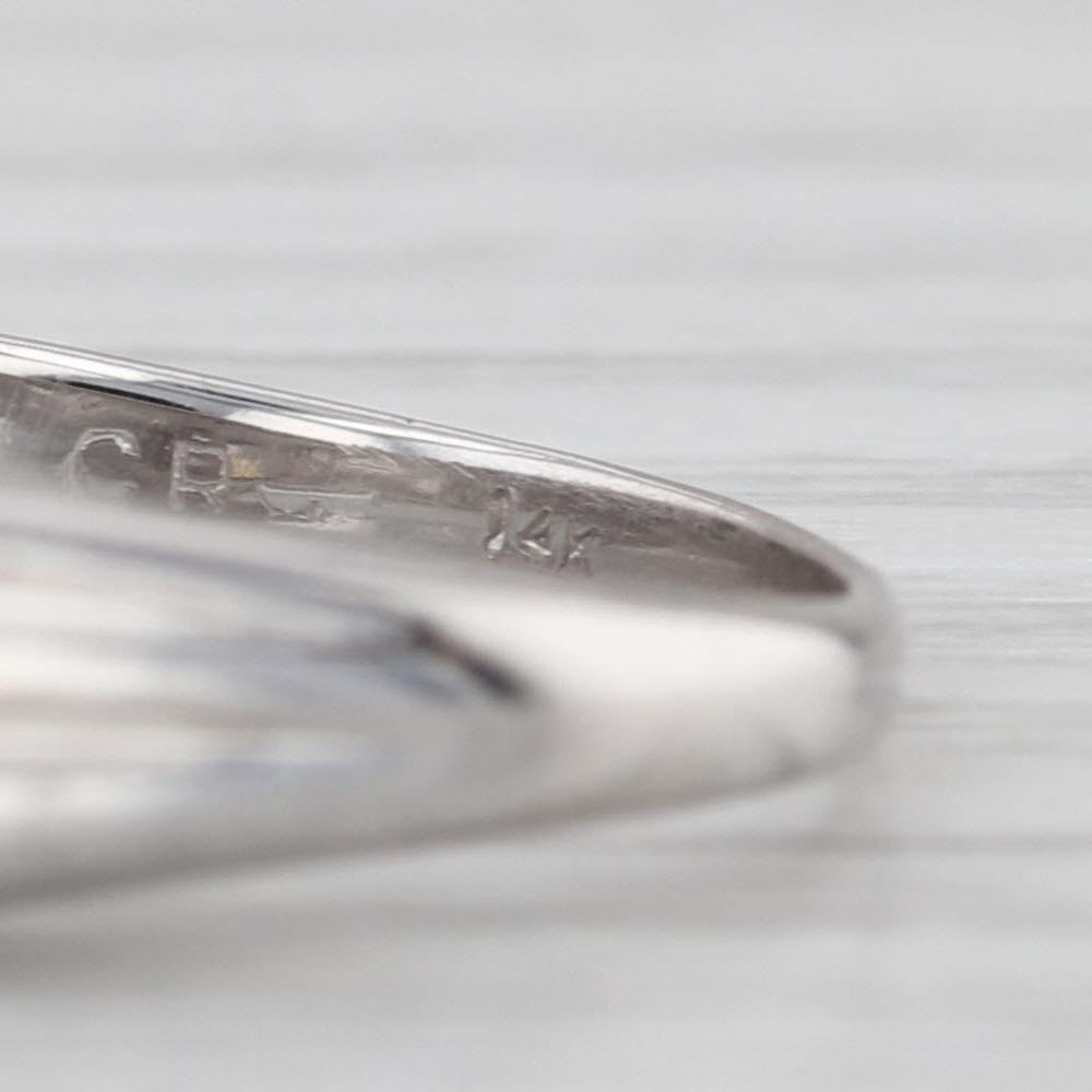 Vintage 0.25ctw Diamond Ring 14k White Gold Size 6 Anniversary Wedding Band