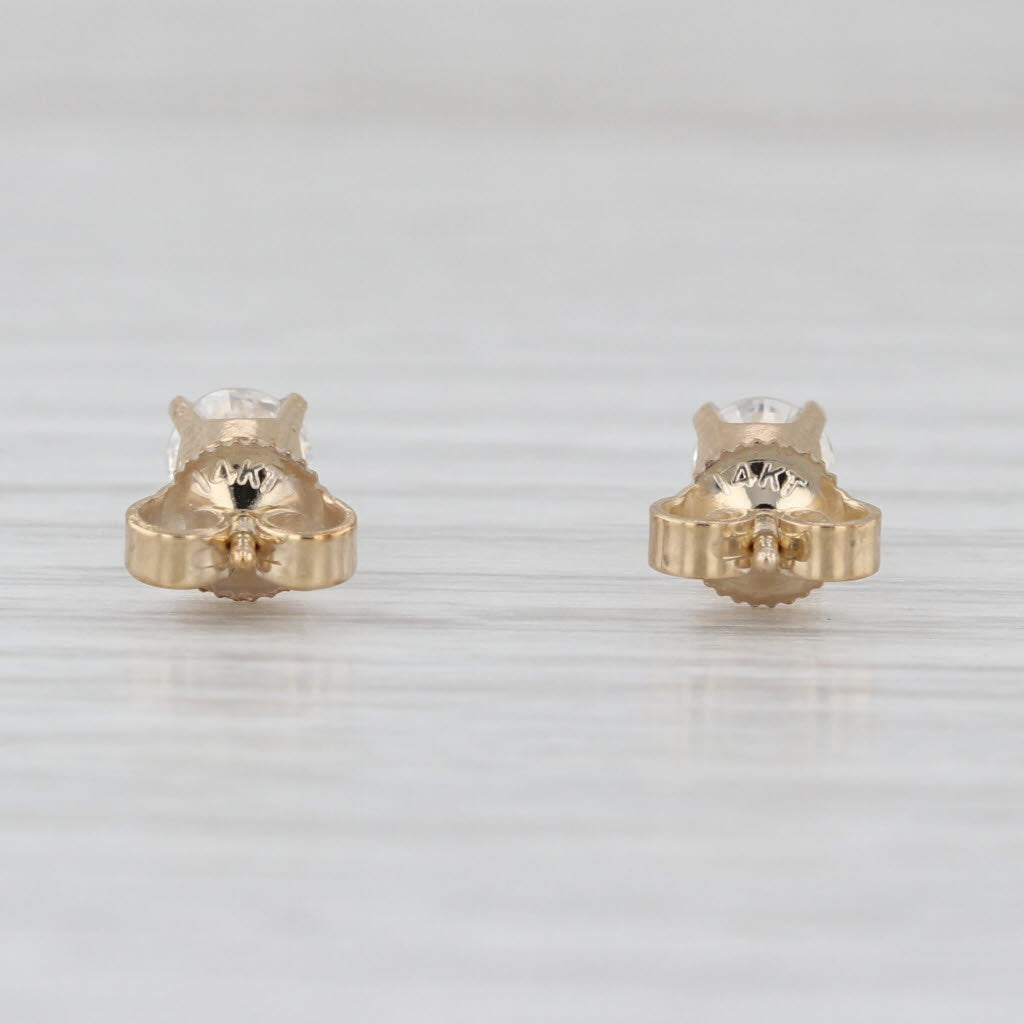0.63ctw Diamond Stud Earrings 14k Yellow Gold Round Solitaire Studs