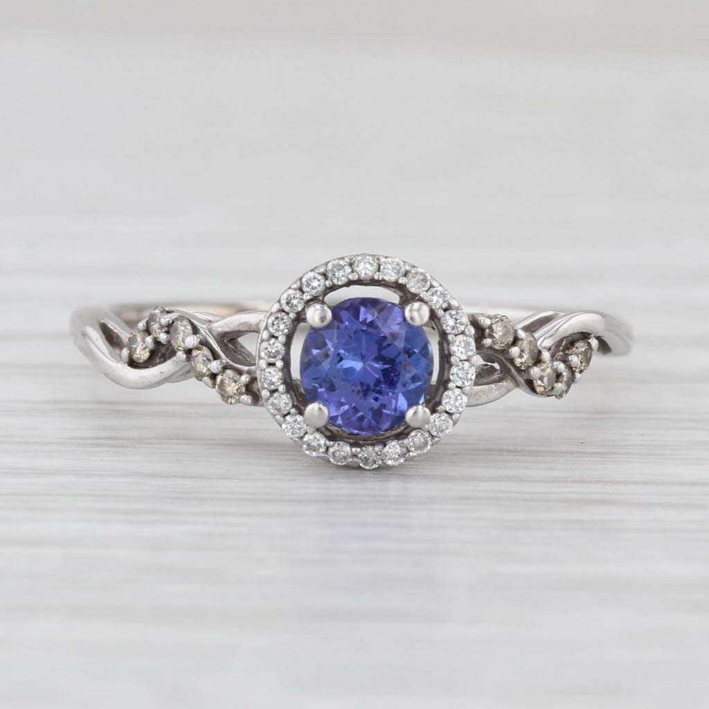 Le Vian 0.70ctw Tanzanite Diamond Halo Ring 14k White Gold Size 8.5 Engagement
