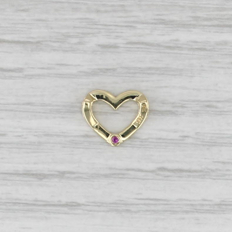 Roberto Coin Open Heart Pendant 18k Yellow Gold Small Floating Drop