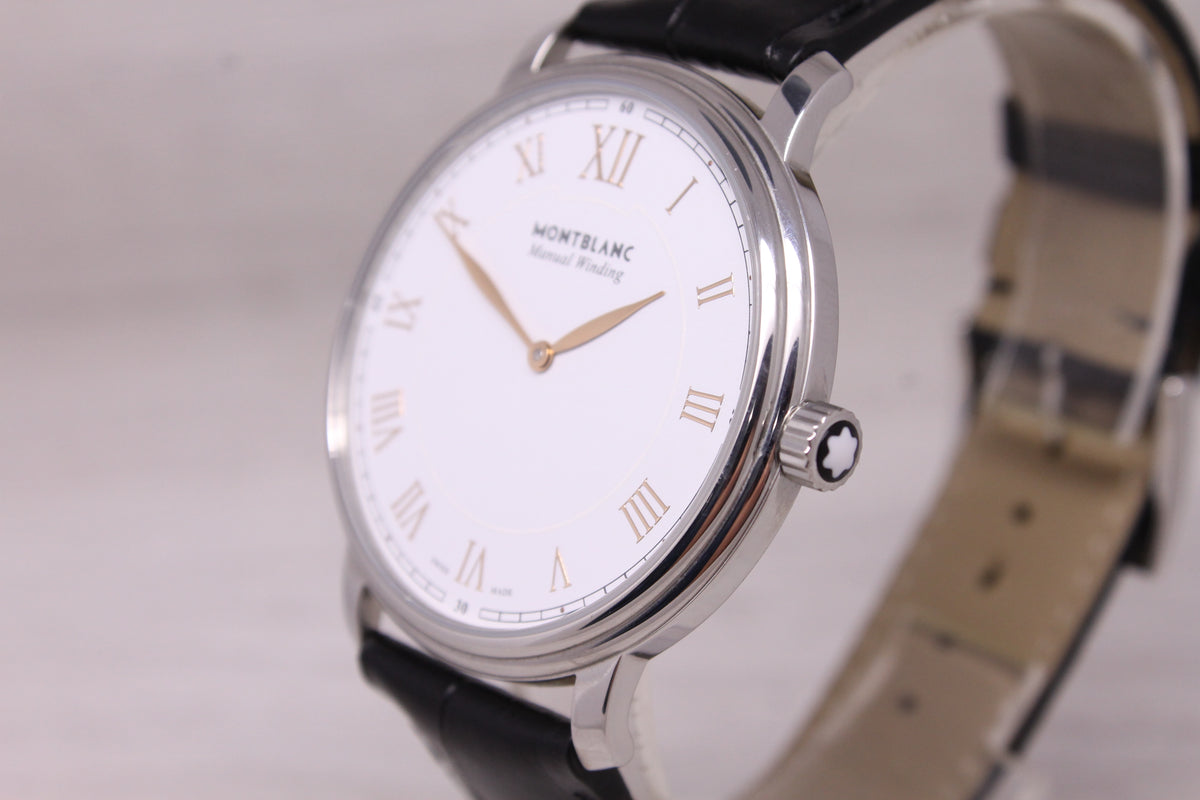 Montblanc Tradition Manual Wind 40mm Men's Watch Swiss Stainless Steel 119962
