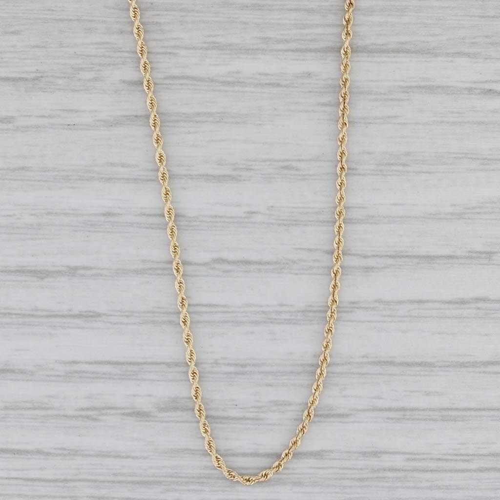 Gray 18.25" 1.3mm Rope Chain Necklace 14k Yellow Gold