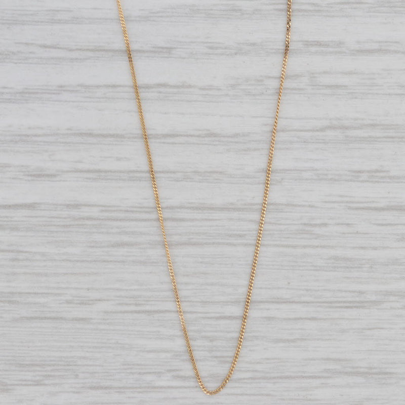 16" Curb Chain Necklace 18k Yellow Gold 0.6mm