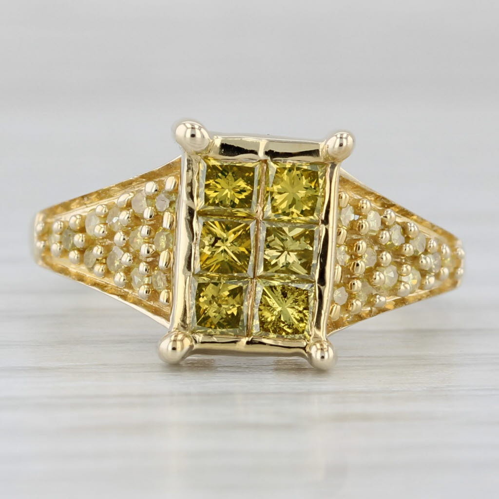 Light Gray 0.70ctw Yellow Diamond Ring 10k Yellow Gold Size 5.25