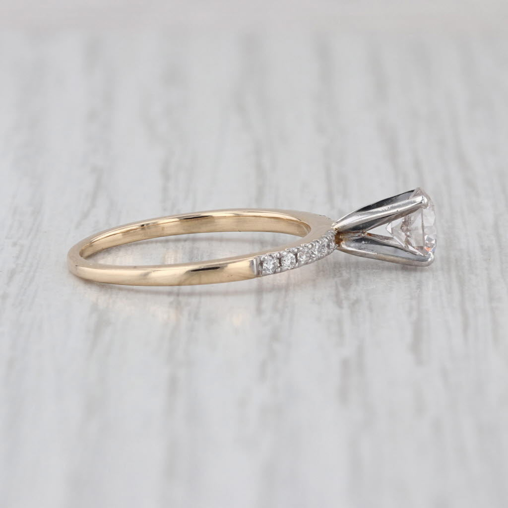 IGI 0.94ctw Lab Grown Round Diamond Engagement Ring 14k Yellow White Gold Size 7