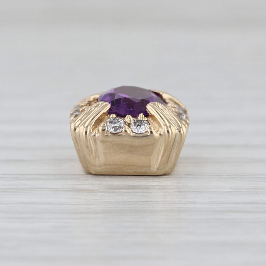 1.20ctw Amethyst Diamond Slide Bracelet Charm 14k Gold Richard Klein Vintage