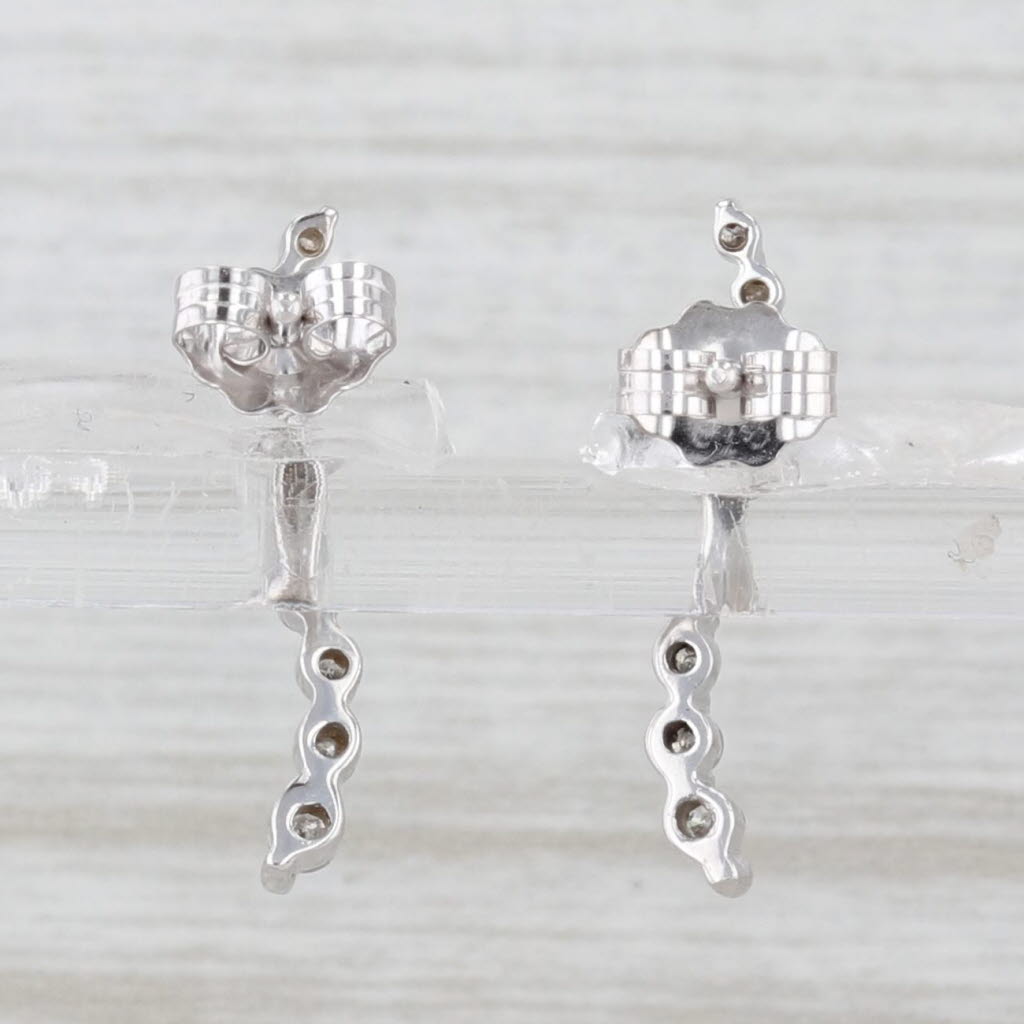 0.10ctw Diamond Journey Pendant 10k White Gold Drops