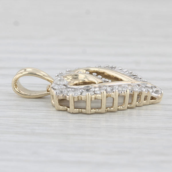 0.66ctw Diamond Open Heart Pendant 10k Yellow Gold
