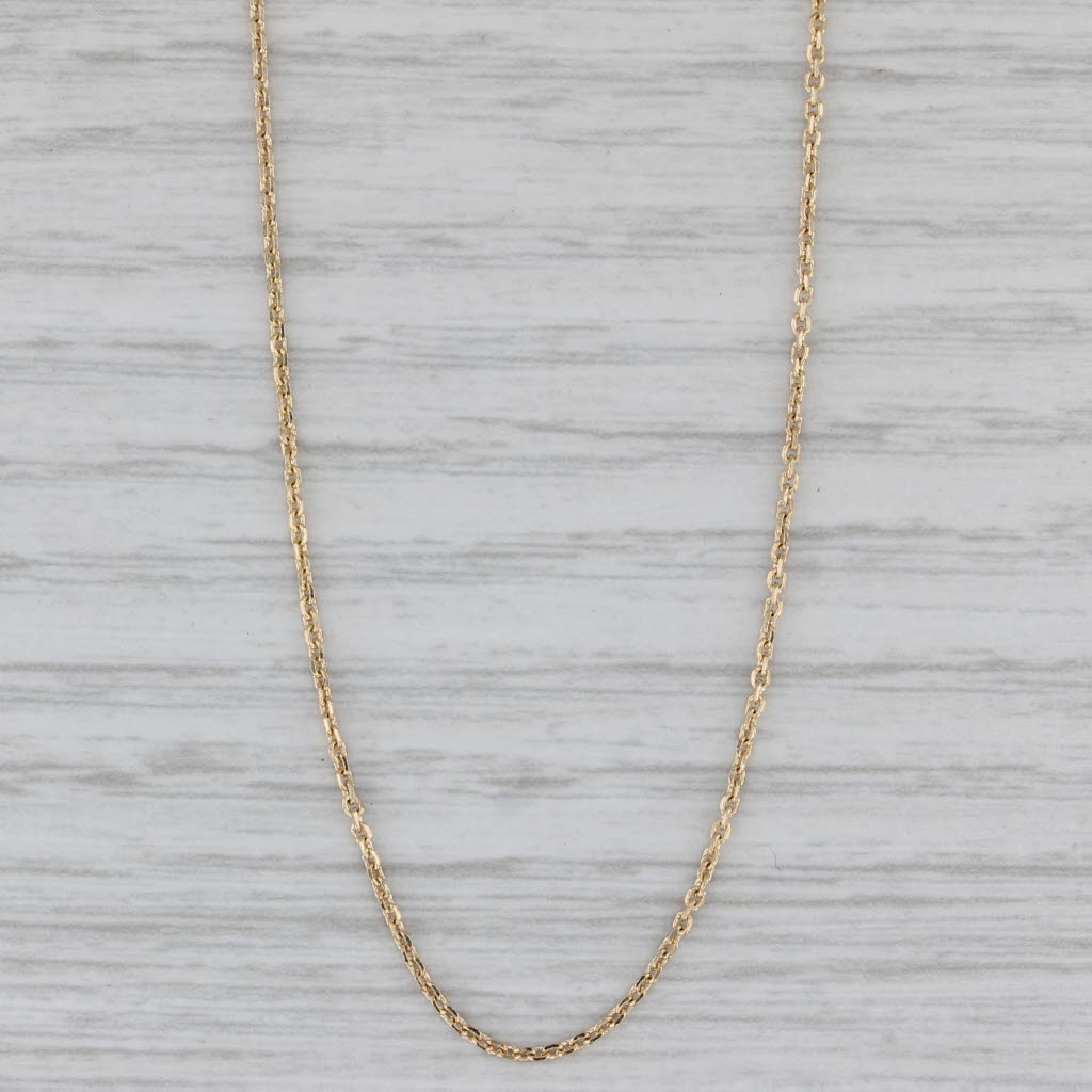 Gray Cable Chain Necklace 14k Yellow Gold 18.75" 0.8mm