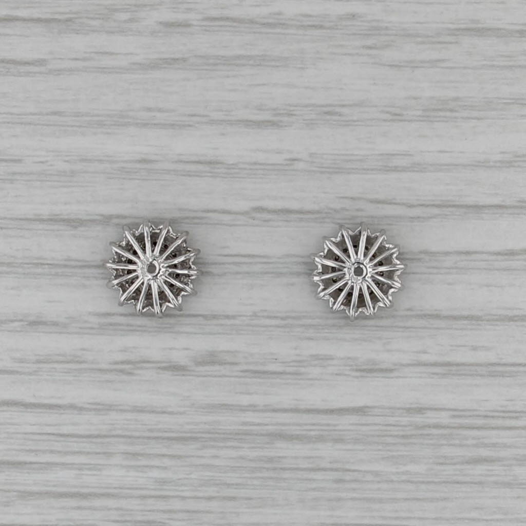 1.18ctw Diamond Earring Enhancers Jackets 14k White Gold for Studs