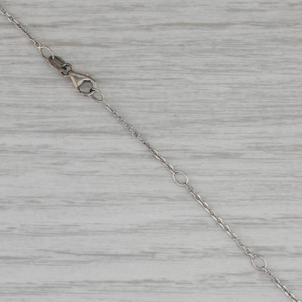 Cable Chain Necklace 14k White Gold Adjustable 16.5" 17.5" 18.5" 1mm