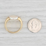 Light Gray Yuel Cultured Button Pearl Solitaire Ring 18k Yellow Gold Size 7