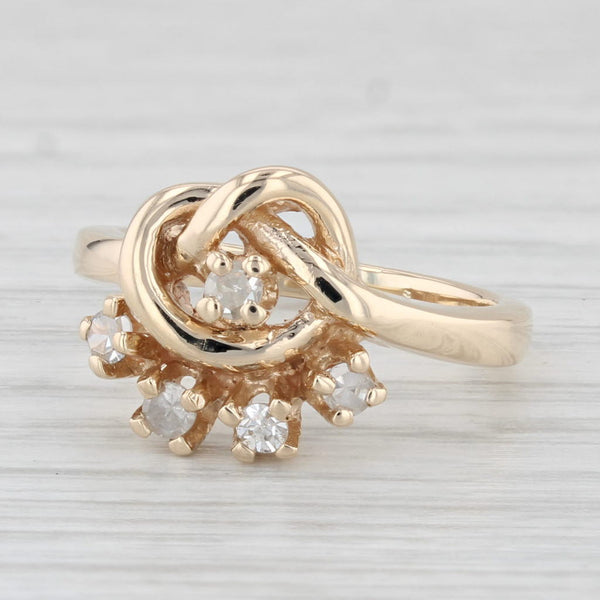 0.15ctw Diamond Knot Ring 14k Yellow Gold Size 5.5