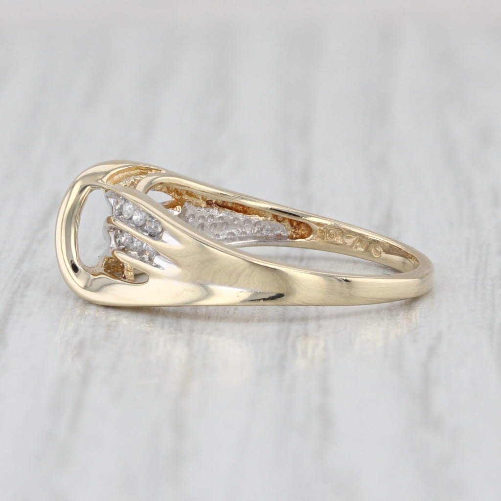 0.10ctw Diamond Overlay Ring 10k Yellow Gold Size 7 Wedding Band