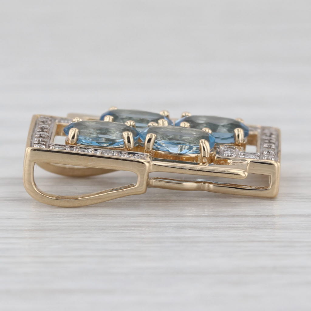 1.67ctw Aquamarine Diamond Pendant 14k Yellow Gold