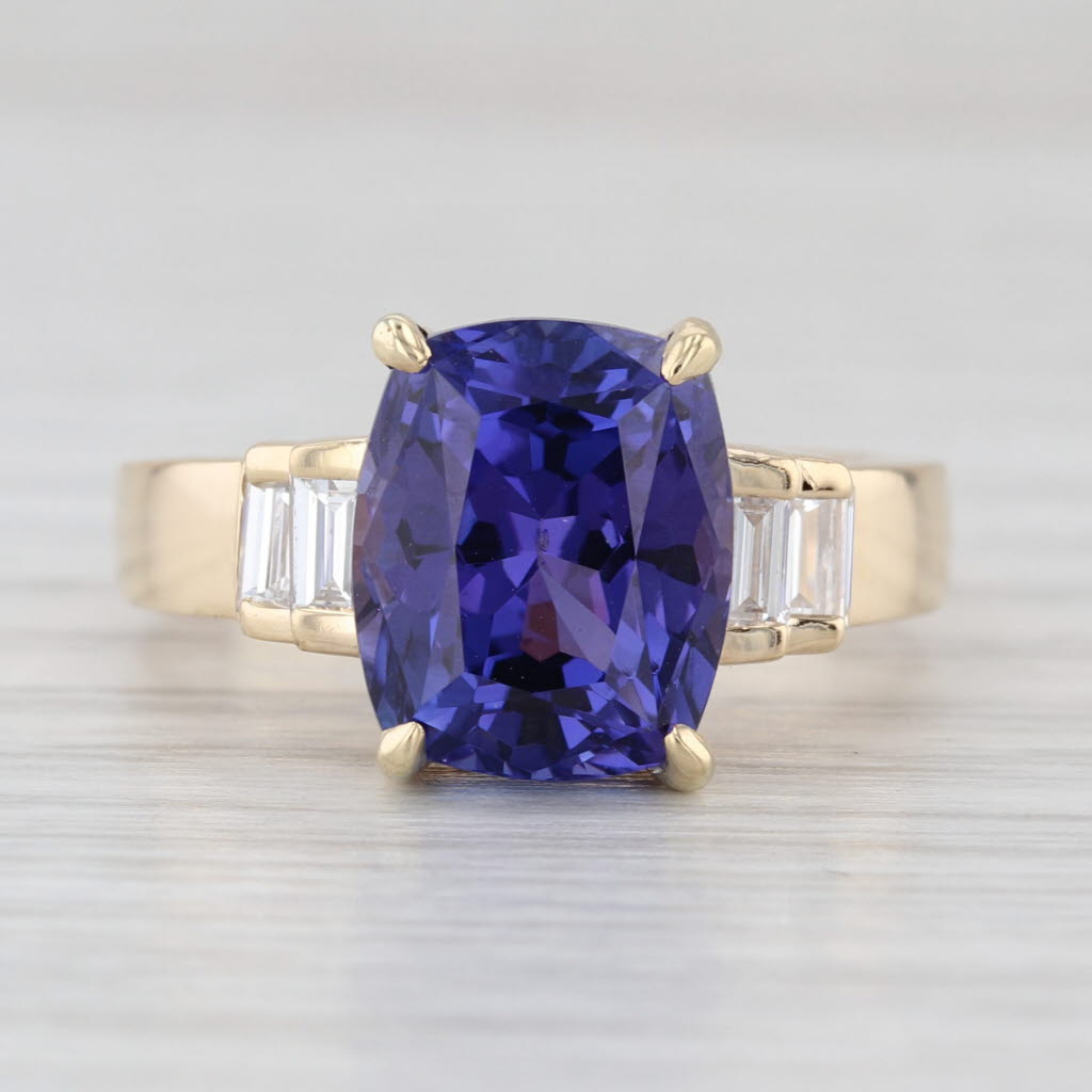 7.14ctw Tanzanite Diamond Ring 14k Yellow Gold Size 7.75