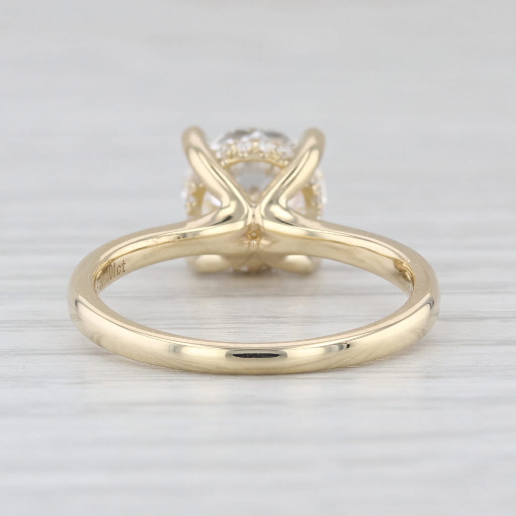 2.11ctw Lab Grown Round Diamond Halo Ring 14k Yellow Gold Size 6.5 IGI