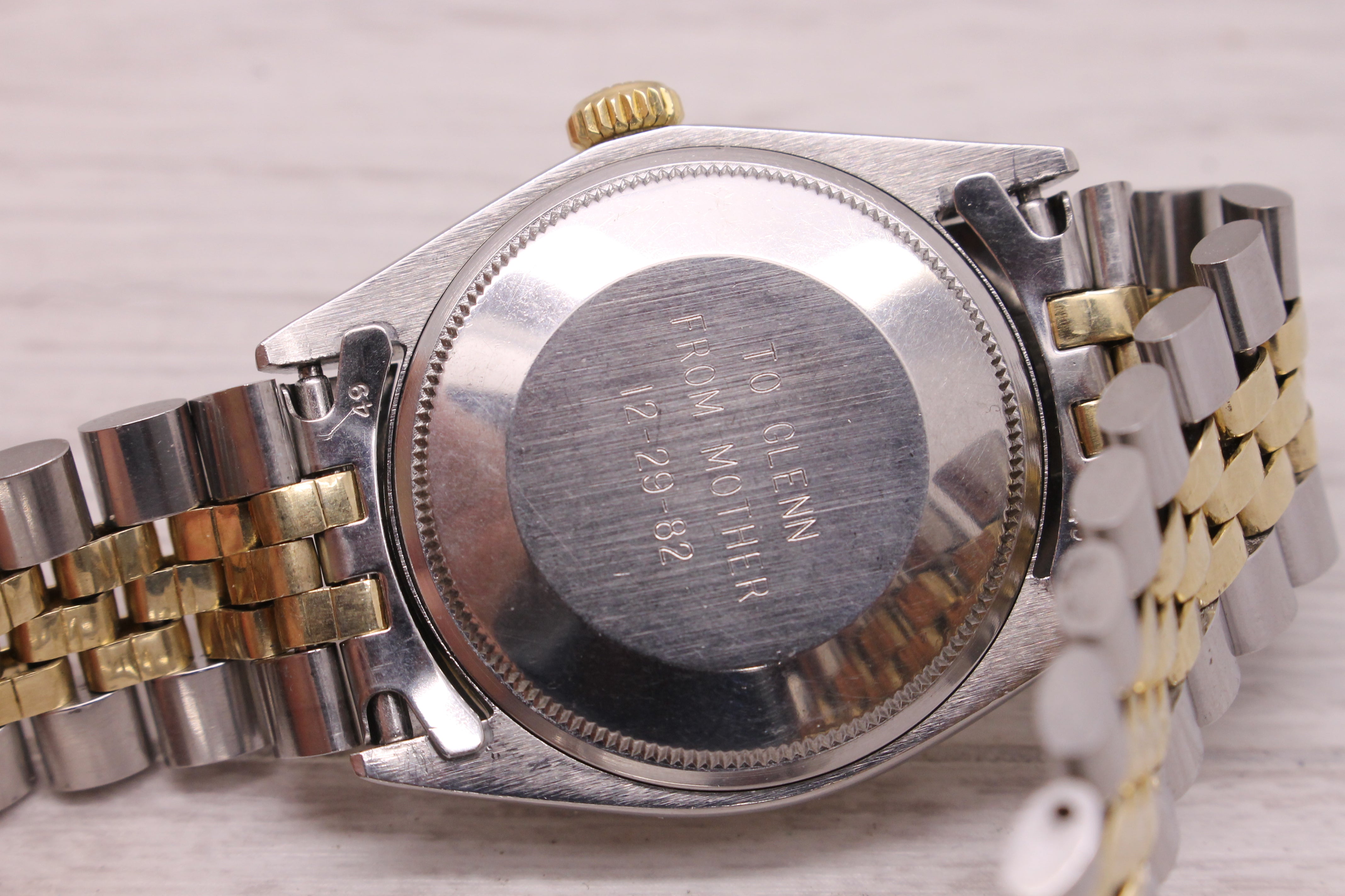 Vintage 1969 Rolex Date 1505 Mens 14k Steel Automatic Watch Jubilee w Box Papers