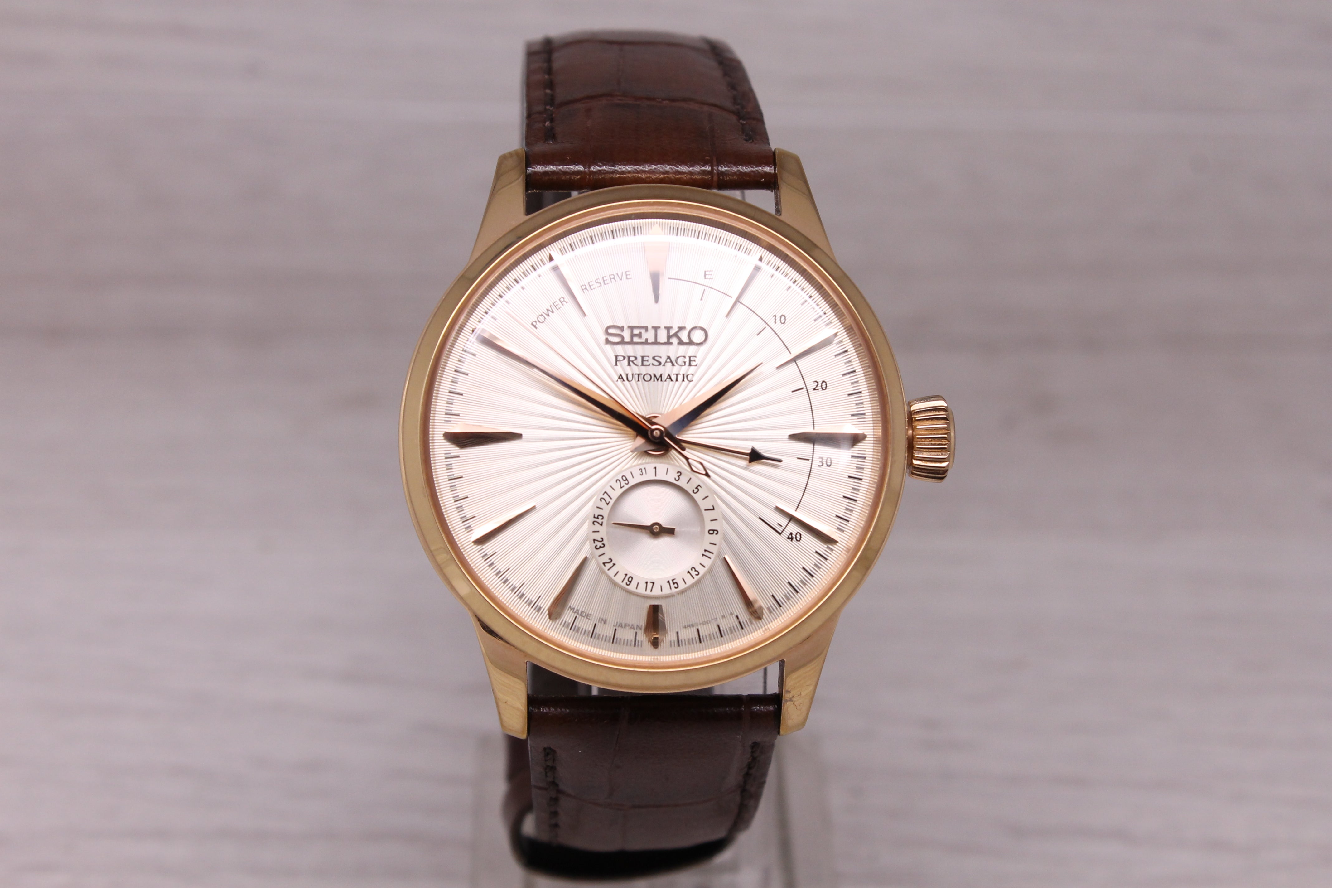 Seiko Presage Mens 40mm Steel Automatic Watch Cocktail Sidecar SSA346 Box