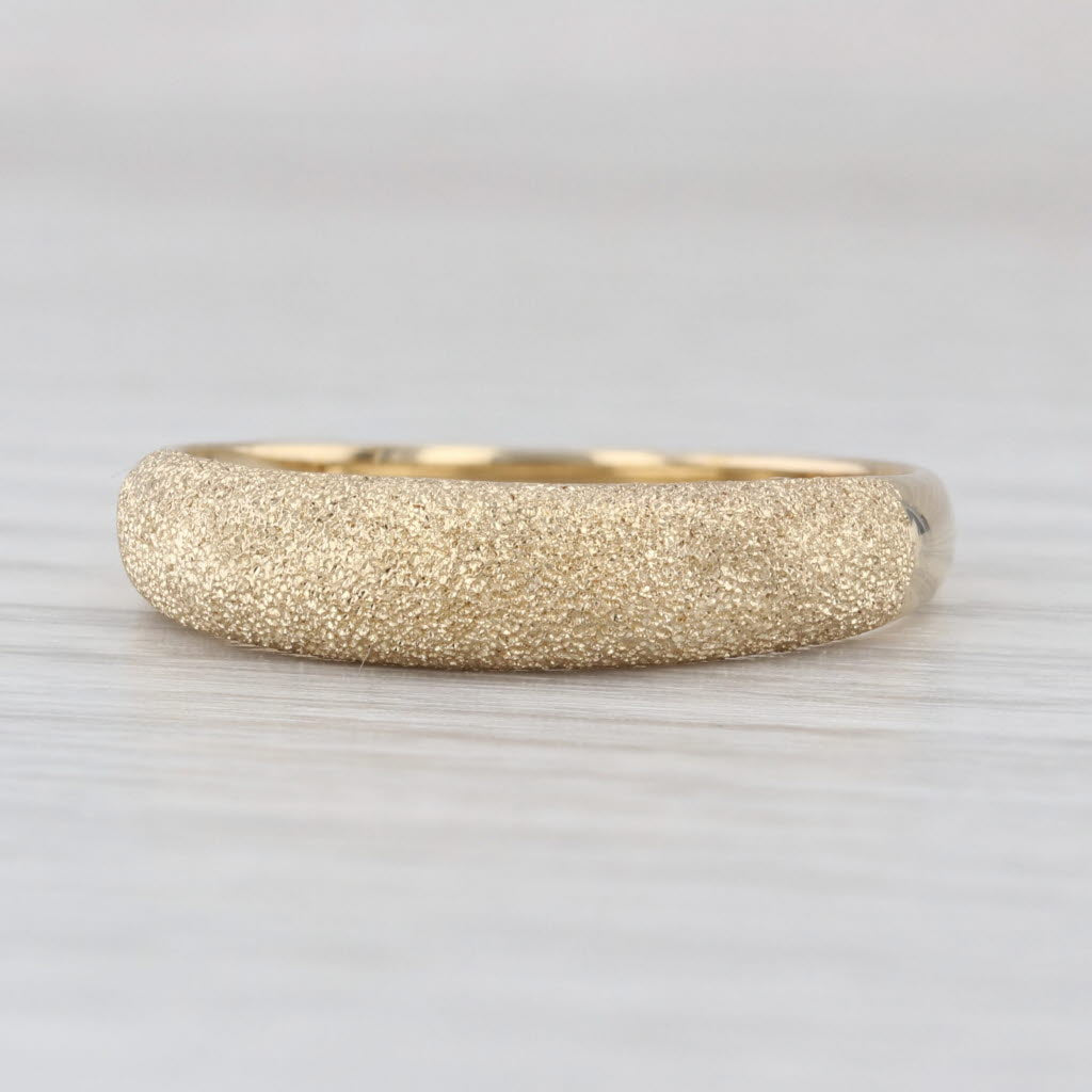 Milor Brushed Gold Ring 14k Yellow Gold Size 10.25 Stackable Wedding Band