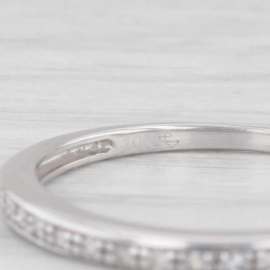 Light Gray Diamond Wedding Band 10k White Gold Size 6 stackable Ring