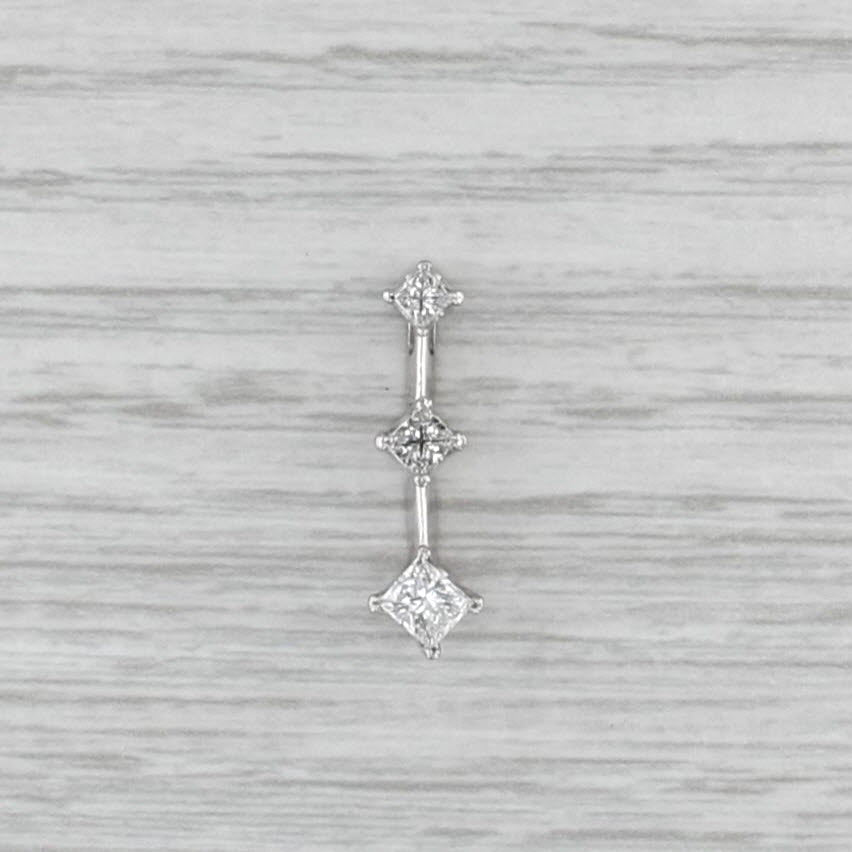 0.55ctw Graduated Princess Diamond Journey Pendant 14k White Gold