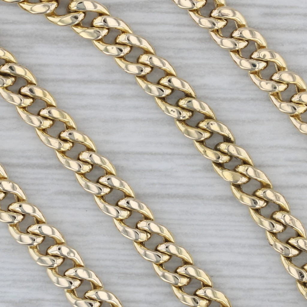 Gray Curb Chain Necklace 10k Yellow Gold 22" 3.7mm