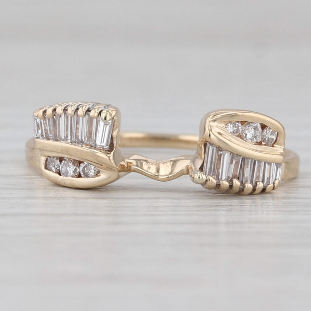 Light Gray 0.31ctw Diamond Ring Guard Enhancer Wedding Band 14k Yellow Gold Size 7.25