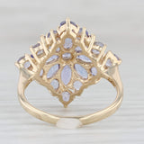 3.30ctw Tanzanite Cluster Ring 14k Yellow Gold Size 7 Cocktail