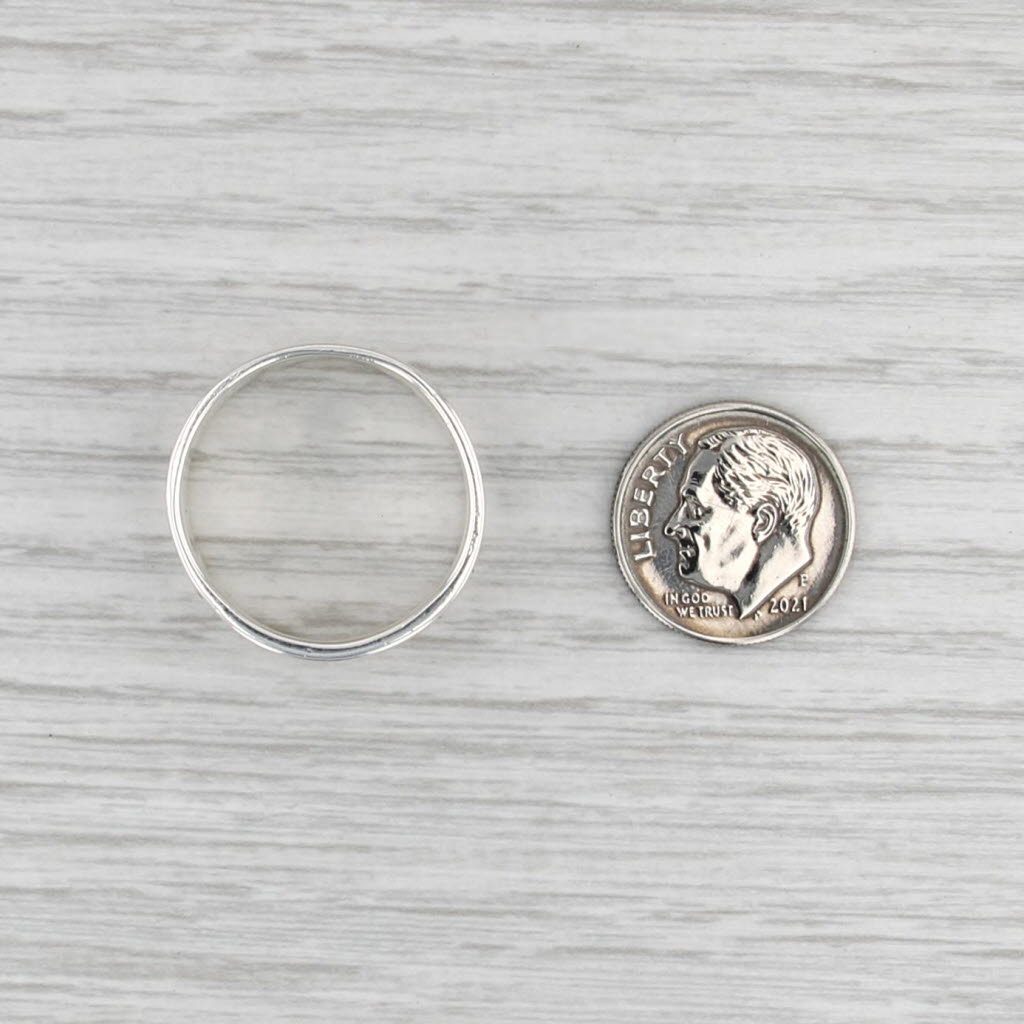Ornate Floral Etched Band Ring Sterling Silver 10mm Size 10.25