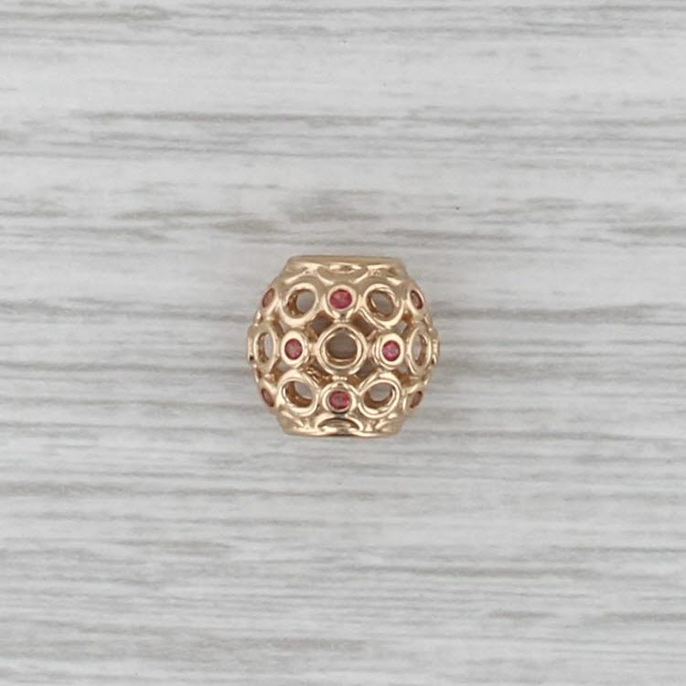 Authentic Pandora Charm Celtic Circles Pink Topaz 750811TPK 14k Gold Retired