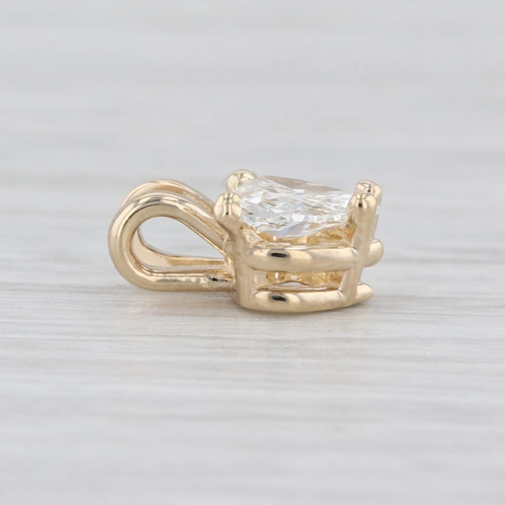 New 0.50 Heart Diamond Solitaire Pendant 14k Yellow Gold Small Drop