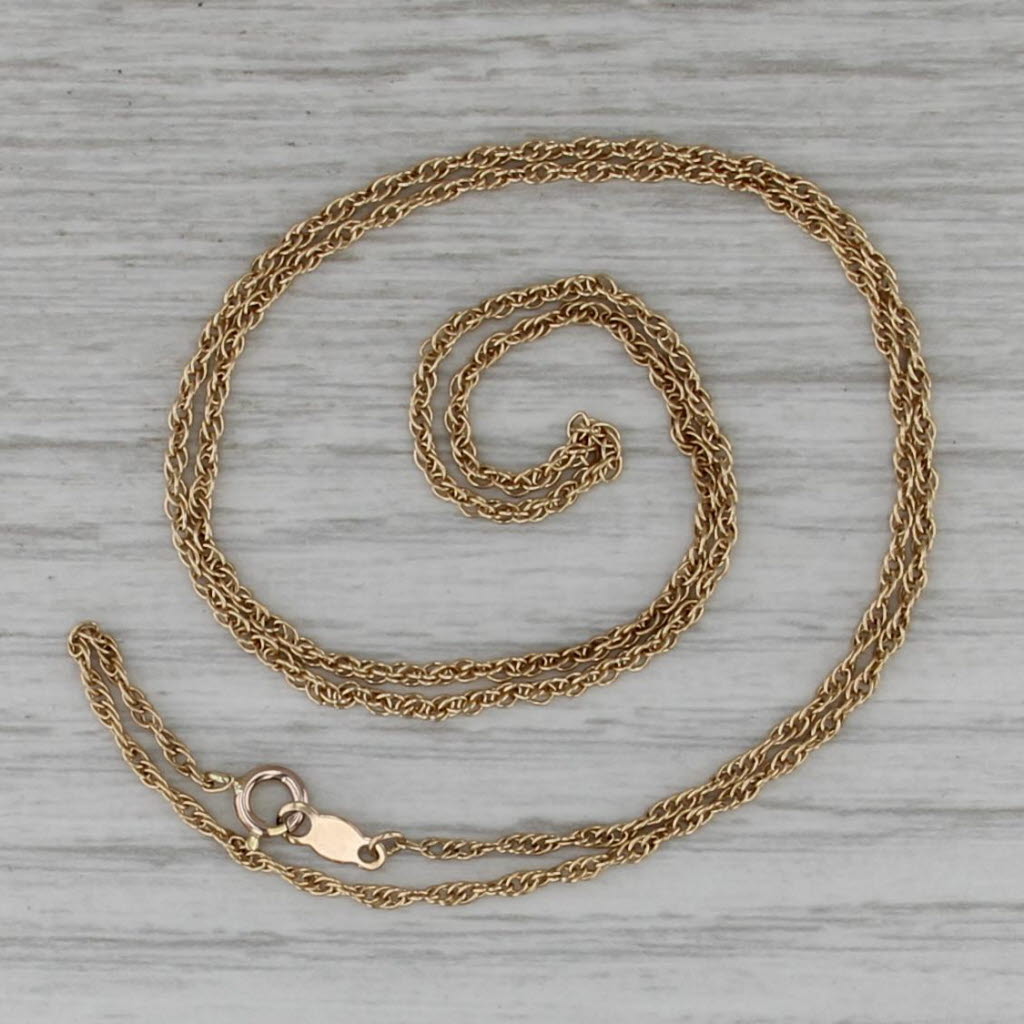 Rope Chain Necklace 14k Yellow Gold 19.25" 1.5mm