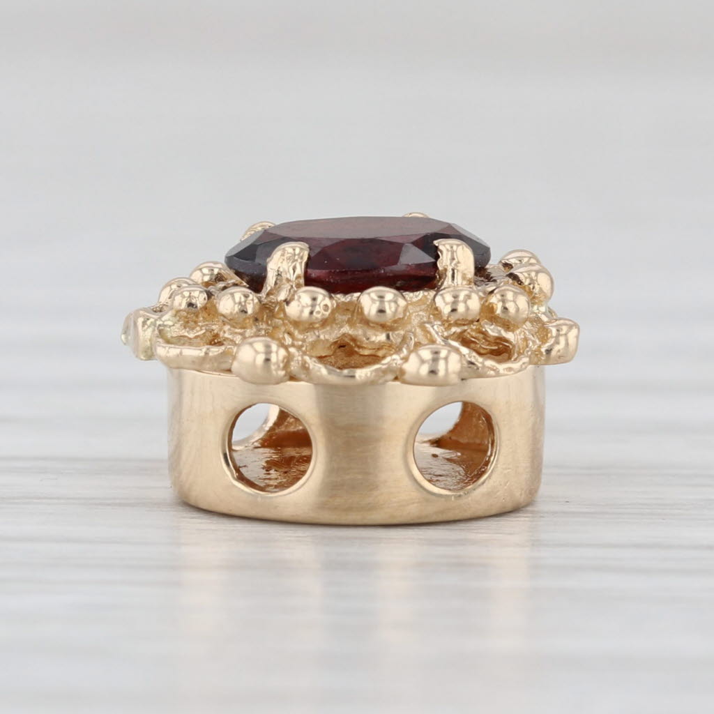 Richard Klein 1.50ct Garnet Slide Bracelet Charm 14k Yellow Gold Vintage