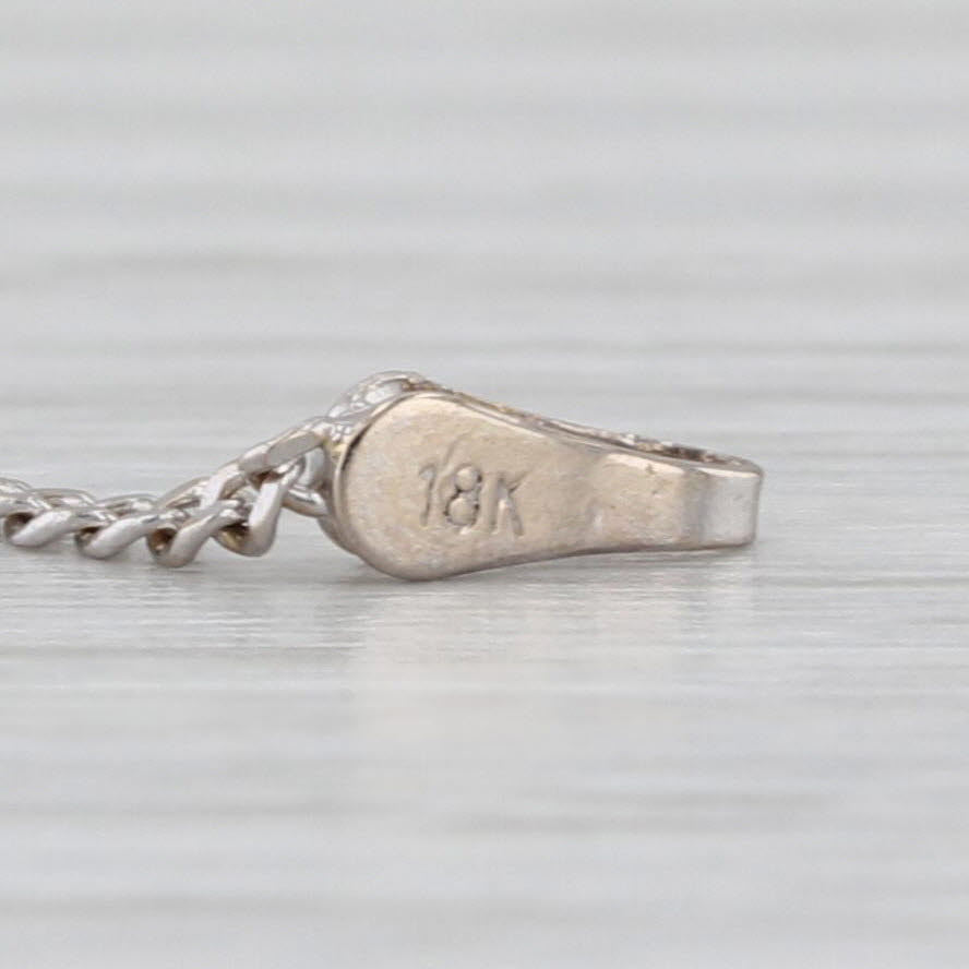 14.5" Curb Chain Necklace 18k White Gold 1.4mm